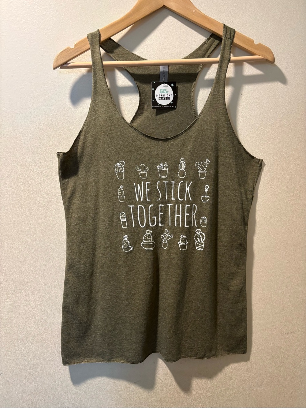 Next Level Apparel Olive Green Plant  🪴 Racerback Tank Top
